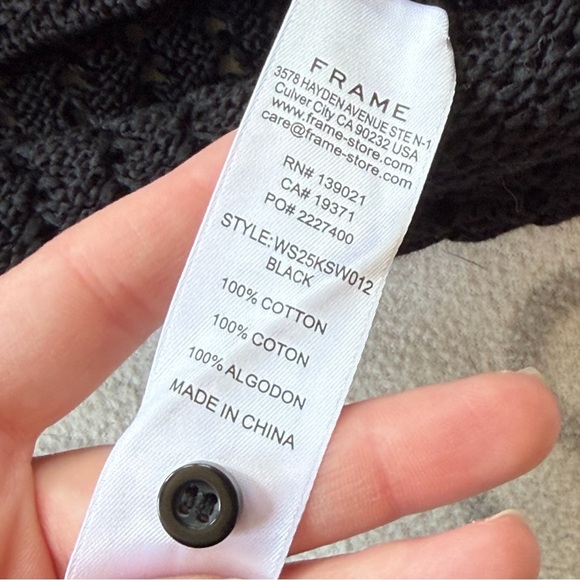 Frame The Crochet Tank Top in Black - Picture 4 of 4